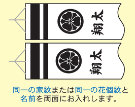 同一の家紋または同一の花個紋と名前入れ（F-3）