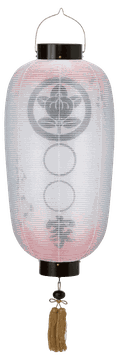 盆提灯 門提灯 長 絹二重 菊 尺六長 電池式LED（K2647L）
