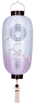 盆提灯 門提灯 長 絹二重 枝垂れ桜 尺六長 電気コード式（K8672）