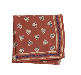 Bonheur du jour -  grand foulard coeur sauvage terracotta