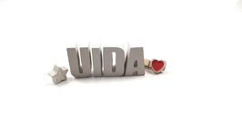 Beton, Steinguss Buchstaben 3D Deko Stern Schriftzug UIDA als Geschenk verpackt!