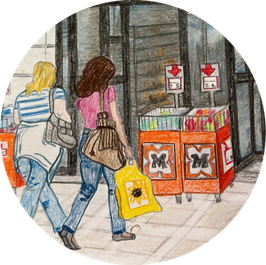 Menschen unterwegs sketchen