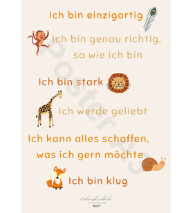 Affirmationsposter für Kinder (A3)