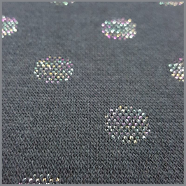 Bündchen Lurex Multicolor dots grau