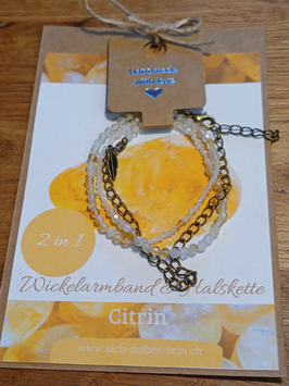 2 in 1 Wickelarmband und Halskette