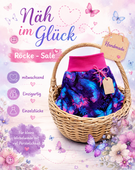 Handmade Röcke Gr. 98 & 104 & 110 & 116 & 122 & 134 & 140 & 146 mitwachsend
