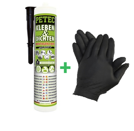 Petec Montagekleber 290ml + 1 Paar Einweghandschuhe