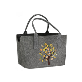 Filztasche Baummotiv dunkelgrau