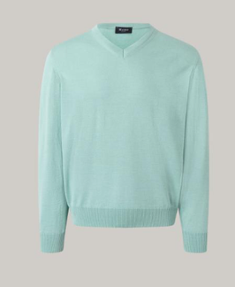 MAERZ Pullover V-Ausschnitt Merinowolle Superwash 490400  206 Faded Mint | 595 Black | 399 Navy | 591 Anthrazit | 170Teddy | 495Weirot