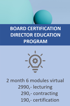 Board Certification Director Education Program 2 month 6 modules virtual evening courses