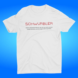 Herrenshirt weiß „Schwurbler“ - mit Österreich ist Frei Logo am Ärmel