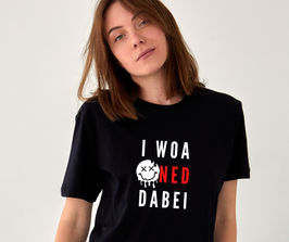 Damenshirt schwarz „ned dabei“ - mit Österreich ist Frei Logo am Ärmel