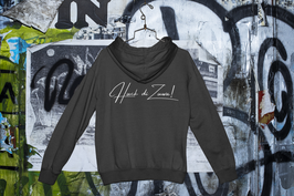 Herrenhoody schwarz „Huck di zuwa“ - mit VALED Logo auf Kapuze