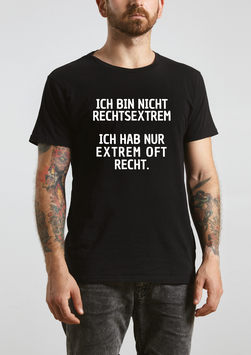 Herrenshirt schwarz „rechtsextrem“ - mit Österreich ist Frei Logo am Ärmel