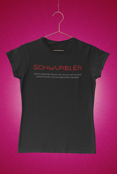 Damenshirt schwarz „Schwurbler“ - mit Österreich ist Frei Logo am Ärmel