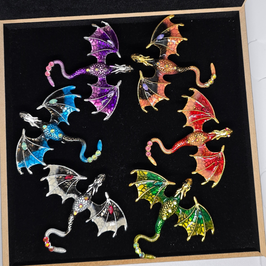 Brosche großer Drache