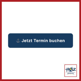 Butten in Blau mit weisser Schrift "Jetzt Termin buchen", dazu ein Ankersymbol auf Hochseezentrum