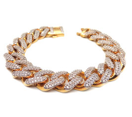 Bracciale groumette con zirconi in oro 18 kt 