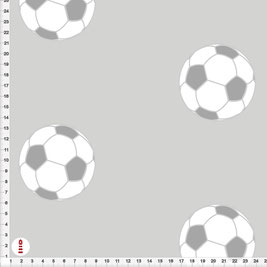 Bio-Stoff für Jungs und Kinderzimmer Fußball in Grau aus Bio-Baumwolle - alle Farben möglich
