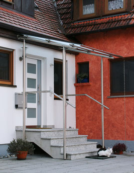 Z116 Edelstahl Glasdach mit Handlauf