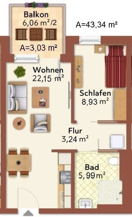 Senioren-2-Zimmer-Wohnung zur Miete in Dingolfing