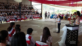 Acto cívico oficial en la escuela Joaquín L. Sancho en el distrito de Santiago. (30/07/15)