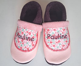 retroschuhe, Bioleder in rosa-vorne, altrosa - Fersen & Namen