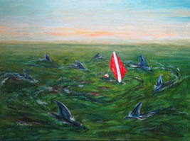 Wall Street Ballet, Oil, 18x22, $950
