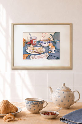 Illustration de Timeliot déguisé en ange, dans la salle à manger?