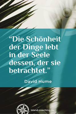 Zitat und Portrait von David Hume – schottischer Aufklärungsphilosoph, betonte die Rolle des Gefühls
