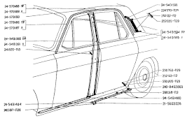 Боковина кузова ГАЗ 24 Волга  ГАЗ 24, ГАЗ 2401, ГАЗ 24-10, ГАЗ 24-02, ГАЗ 24-24 Волга. Seitenwand Seitenteil und Anbauteile GAZ 24, GAZ 2401, GAZ 2410, GAZ 24-02, GAZ 24-24 Wolga, GAZ 24-76 «Scaldia».