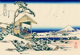 Hokusai - Der Fuji vom Teehaus in Koishikawa