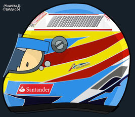 Helmet of Fernando Alonso by Muneta & Cerracin