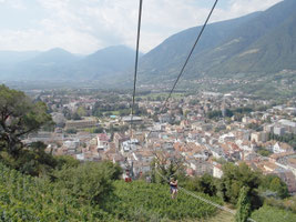 Panorama Sessellift Dorf Tirol, Blick Meran 