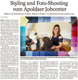 Styling und Fotoshooting Zeitungsartikel