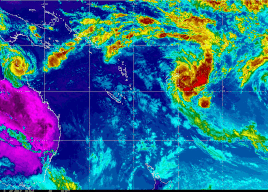 Colourised animation of Tropical Cyclone Nathan over Cape York Peninsular. From MTSAT.
