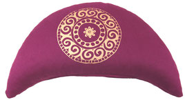 kleiner Halbmond meditationskissen aubergine mandala