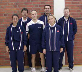 1.Mannschaft von links: Judith Bienen, Michael Backhaus, Stephan Röder, Bernd Griesebock, Anja und Ulli Honrath