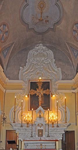 Prunelli di Casacconi - Maître autel du XVIIIè en schiste et stuc - Retable en rocaille
