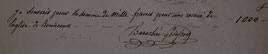 Souscription de Monsieur Barochée et de son épouse.