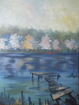 Galambos Rita - Erholung beim See Rita Galambos freischaffende Künstlerin Malerin Designerin Painter Designer Artist Vorarlberg Malerei