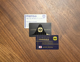 天才クラブとも言われる世界的高IQクラブ『MENSA』。Mensa International会員証（メンサインターナショナル会員証）、Japan Mensa会員証（ジャパンメンサ会員証）。メンサ会員カード