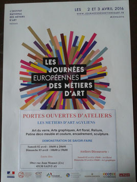 Jounées Européennes des Metiers d'Arts 2-3 Avril