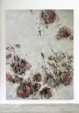 Skriptur 37 2024 Kunstharz, Steinmehl, Acrylfarbe, Ölfarbe auf Leinwand 210 x 160 cm