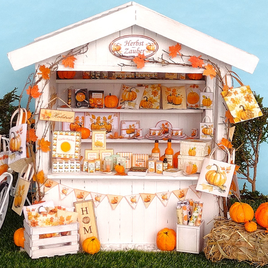 Miniatur-Herbstmarktstand basteln