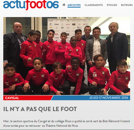 Article paru le 17 novembre 2016 sur actufoot06