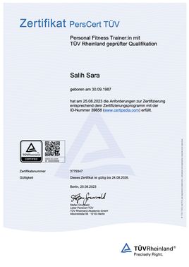 Salih Sara TÜV zertifiziert Standards Fitness Personal Training Köln