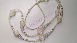 Sautoir : perles de rocailles et perles acryliques 