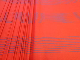 Bezugstoff rot-blau gestreift