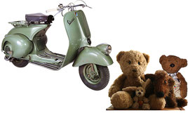 Kasimir, Cäsar, Fredi und Kerl mit einer Vespa